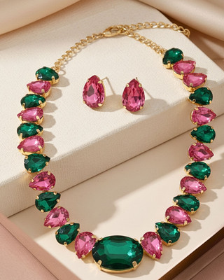 MANSIYAORANGE Alloy Rhodium Multicolor Jewellery Set(Pack of 1)