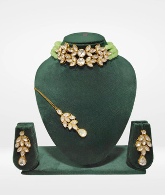 RAUNAK CREATION Alloy Gold-plated Turquoise Jewellery Set(Pack of 1)