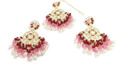 BLK RISING PEARL Alloy Pink Jewellery Set(Pack of 1)