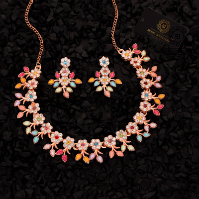 Sangria Brass Gold-plated Multicolor, Rose Gold Jewellery Set(Pack of 1)
