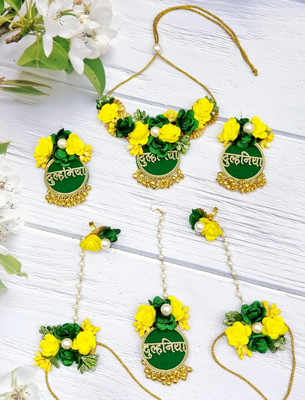 kalp creations Fabric Green Jewellery Set(Pack of 1)