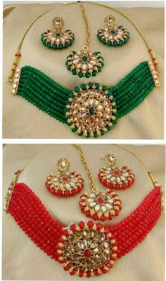 Ruhi Alloy Gold-plated Multicolor Jewellery Set(Pack of 1)
