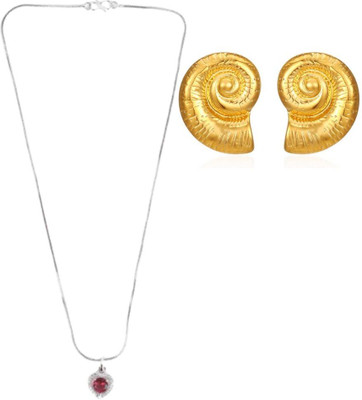SKG Fashions Stone Red, Gold Jewellery Set(Pack of 1)