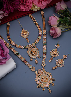 VISITART JEWELLERY Alloy Gold-plated Gold Jewellery Set(Pack of 7)