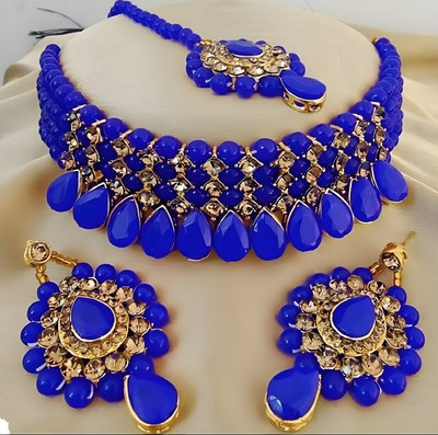 JMBW INTERNATIONAL Alloy Blue Jewellery Set(Pack of 3)