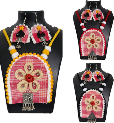 Loknath Handcraft Jute Multicolor Jewellery Set(Pack of 3)