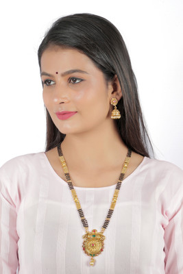 Sangria Brass Gold-plated Multicolor Jewellery Set(Pack of 1)