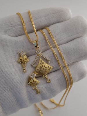 Bhagavati creation Brass Gold-plated Gold Jewellery Set(Pack of 1)