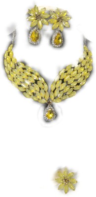 Ajuludesign Metal Yellow Jewellery Set(Pack of 1)