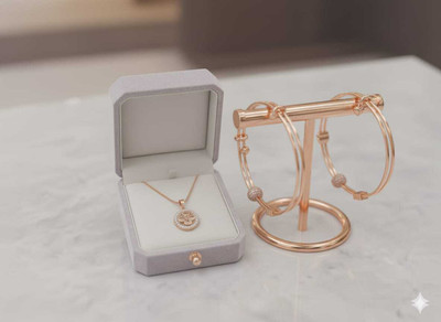 ASP BROTHERS Stainless Steel Gold-plated Rose Gold Jewellery Set(Pack of 1)