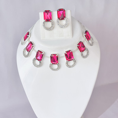 Antique Piece Alloy Silver Pink Jewellery Set(Pack of 1)