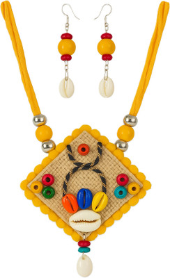 Loknath Handcraft Jute Yellow Jewellery Set(Pack of 1)
