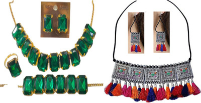 JMBW INTERNATIONAL Alloy Green, Multicolor Jewellery Set(Pack of 2)