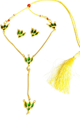 balaji gold Copper Gold-plated Green Jewellery Set(Pack of 2)