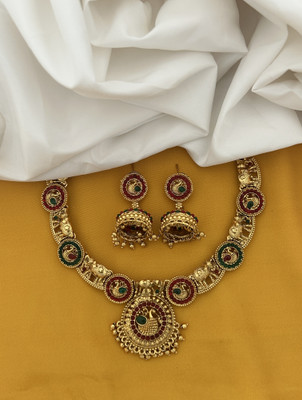 RUJVE JEWELLERY Brass, Copper Gold-plated Gold Jewellery Set(Pack of 1)