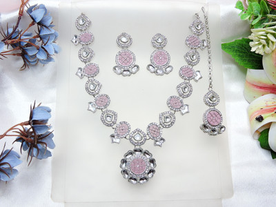VATSALYA creation Alloy Gold-plated Purple Jewellery Set(Pack of 1)