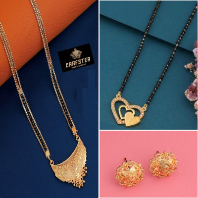 CRAFTSTER Brass, Alloy Gold-plated Gold, Multicolor Jewellery Set(Pack of 3)