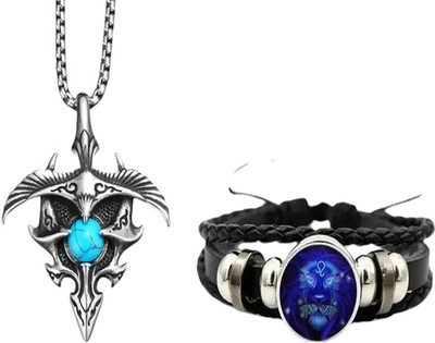 Elanora Jewels Alloy Sterling Silver Black Jewellery Set(Pack of 2)