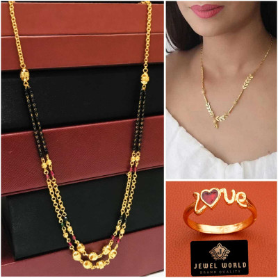 Jewel WORLD Brass, Alloy Gold-plated Gold, Multicolor Jewellery Set(Pack of 3)