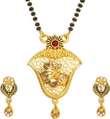 LUXOR Alloy Gold-plated Red, Gold Jewellery Set(Pack of 1)