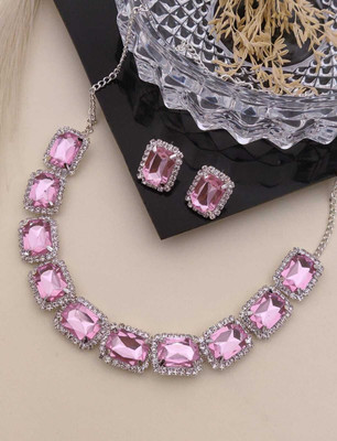 ShringarHouse Stone, Alloy Sterling Silver, Silver Silver, Rose Gold Jewellery Set(Pack of 1)
