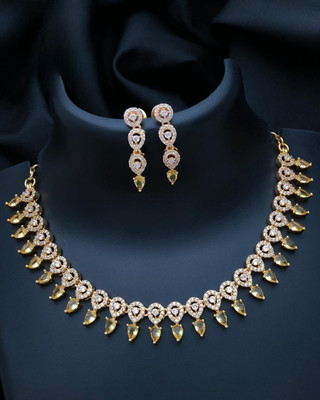 TheWardrobee Brass Gold-plated Yellow Jewellery Set(Pack of 1)