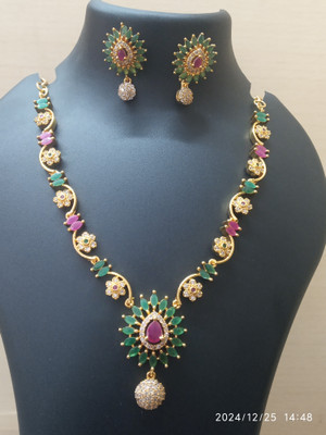 JPR Metal, Copper Gold-plated Multicolor Jewellery Set(Pack of 1)