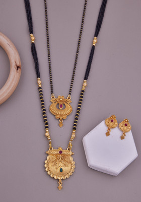 house of common Brass Gold-plated Gold Jewellery Set(Pack of 3)