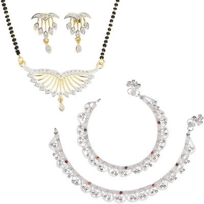AanyaCentric Alloy Gold-plated Multicolor Jewellery Set(Pack of 5)