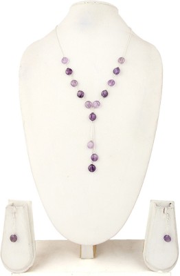 Pearlz Ocean Alloy Silver Purple Jewellery Set(Pack of 1)