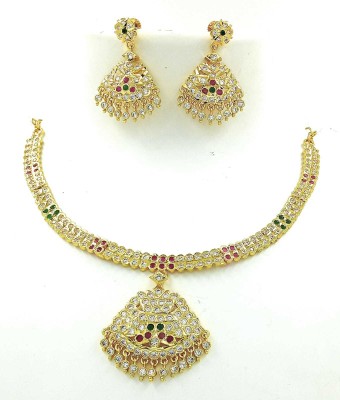 Anujeet Fashion Hub Copper Gold-plated Multicolor Jewellery Set(Pack of 1)