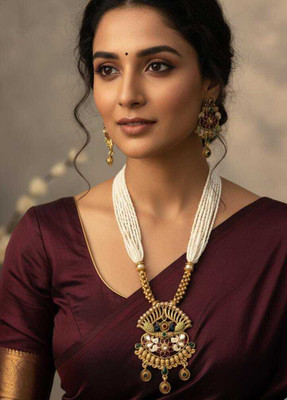 URVSSTORE Brass Gold-plated Multicolor Jewellery Set(Pack of 3)