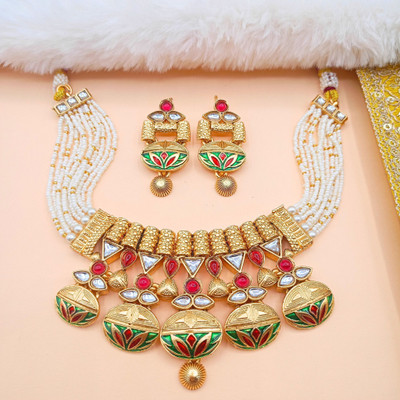 NANDAI Alloy Gold-plated Multicolor Jewellery Set(Pack of 1)