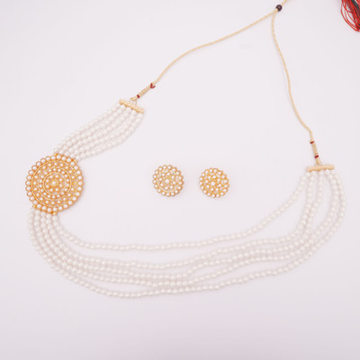 Jivya Copper White Jewellery Set(Pack of 1)