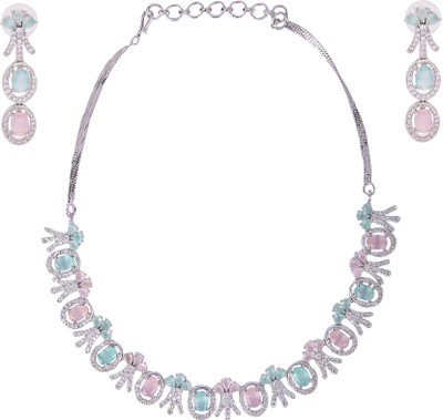 Animax Alloy Silver Multicolor Jewellery Set(Pack of 3)