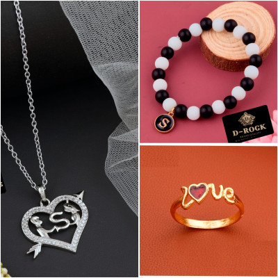 D-Rock Silver, Crystal, Alloy Sterling Silver Silver, Multicolor Jewellery Set(Pack of 3)