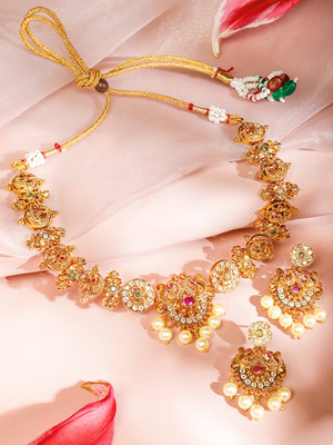 RUBANS Brass Gold-plated Gold Jewellery Set(Pack of 3)