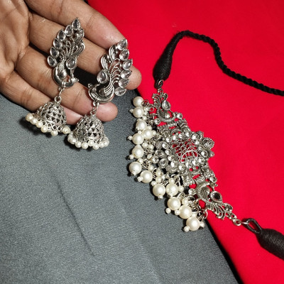 EIT Collection Oxidised Silver Silver White Jewellery Set(Pack of 3)