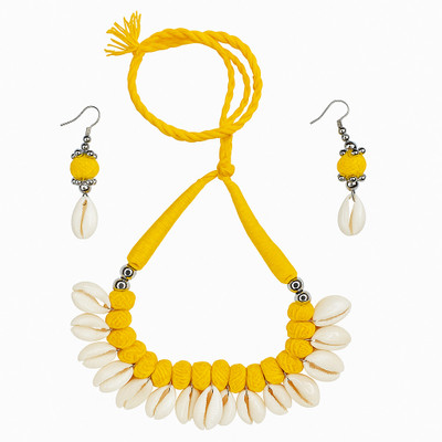Loknath Fabric Yellow Jewellery Set(Pack of 1)