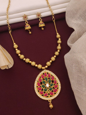 harikrushna enterprise Alloy Gold-plated Gold Jewellery Set(Pack of 1)