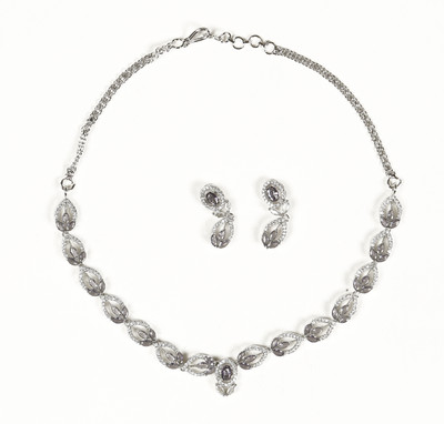 GEMRON JEWEL Brass Rhodium Purple Jewellery Set(Pack of 1)