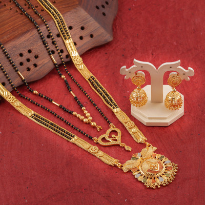 Sangria Brass Gold-plated Gold Jewellery Set(Pack of 1)