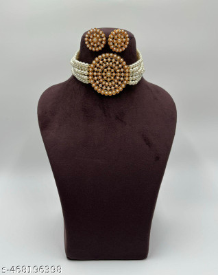 nitya fashion Alloy Gold-plated White Jewellery Set(Pack of 1)