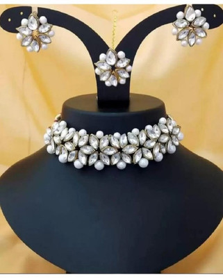 Asl World Alloy White Jewellery Set(Pack of 1)