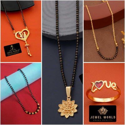 Jewel WORLD Brass, Alloy Gold-plated Gold, Multicolor Jewellery Set(Pack of 5)