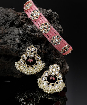 Studio Sukkhi Alloy Gold-plated Pink Jewellery Set(Pack of 1)