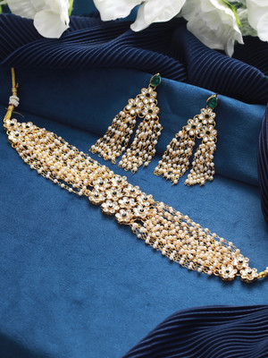 ANOUK Brass Gold-plated White Jewellery Set(Pack of 1)
