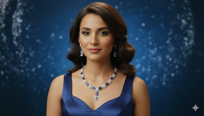 Dazzle Jewel Alloy Blue Jewellery Set(Pack of 1)