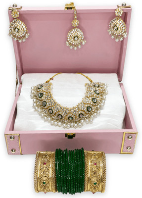 Mogha Jewels Brass Gold-plated Gold Jewellery Set(Pack of 4)