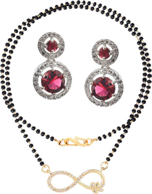 Charms Alloy Gold-plated Red Jewellery Set(Pack of 1)